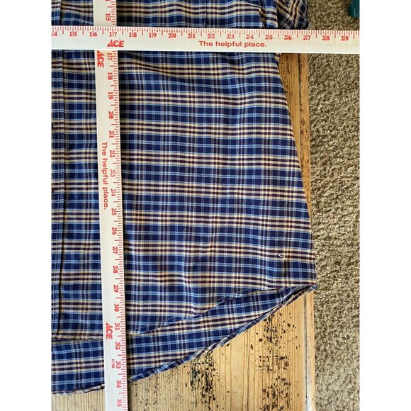 Towncraft Mens Blue yellow Shirt XXL Button-Up Cotton long sleeve collared plaid - Picture 7 of 7